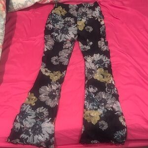 Urban Renewal Black Floral Flare Pants